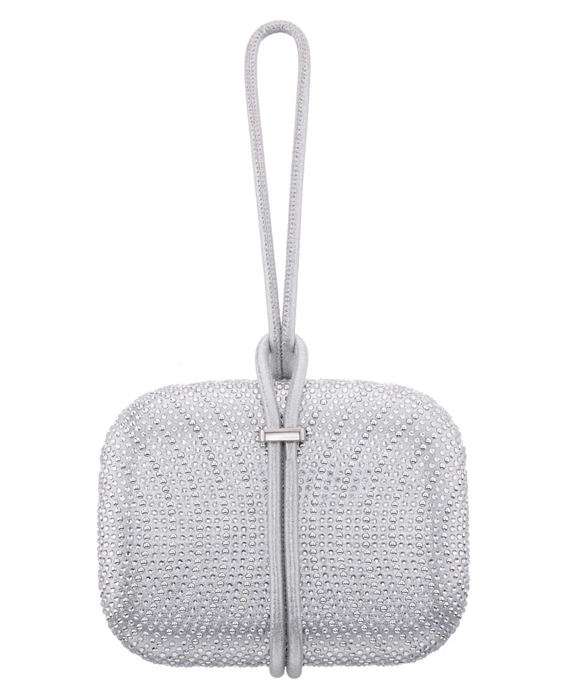 Nina Crystal and Stud Patterned Minaudiere Clutch
