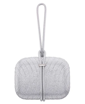 Nina Crystal and Stud Patterned Minaudiere Clutch