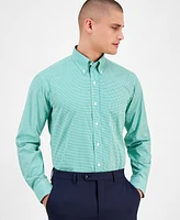 Club Room Men's Regular Fit Mini Gingham Dress Shirt, Created for Macy's