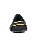 New York & Company Women's Niara- Flats With Gold Hardware Accent