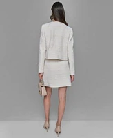 Karl Lagerfeld Paris Tweed Jacket Sleeveless Top Tweed Skirt