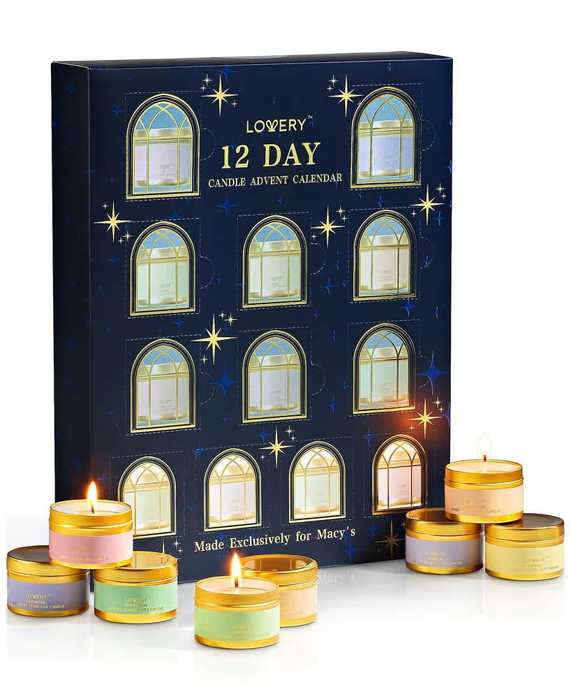 Lovery 12-Pc. Limited-Edition Advent Calendar Aromatherapy Soy Candles Gift Set, Exclusively at Macy's