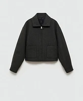 Mango Women's Pockets Detail Cropped Jacket