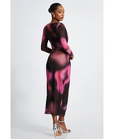 Quiz Women's Cowl Neck Long Sleeve Maxi Dress