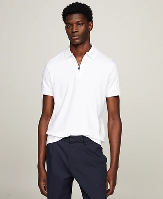 Tommy Hilfiger Men's Slim Fit Short Sleeve Quarter-Zip Polo Shirt