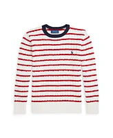 Polo Ralph Lauren Big Boys Striped Cable-Knit Cotton Sweater