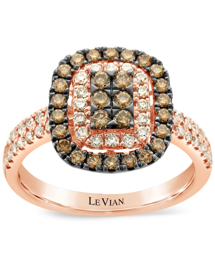 Le Vian Diamond Square Cluster Ring (7/8 ct. t.w.) in 14k Rose Gold