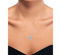 Diamond Accent Racquetball Racquet Pendant Necklace in Sterling Silver, 16" + 2" extender