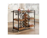 gaomon Bar Cart,3 Tier Bar Carts for The Home, Home Bar & Serving Carts, Rolling Bar Cart with Wheels