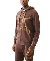 True Religion Men's Crackle Long Sleeve Graphic Hoodie