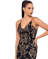 Betsy & Adam Women's Sequin Embellished Sleeveless Gown