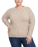 Joseph A Plus Size Boucle Crewneck Pullover Sweater
