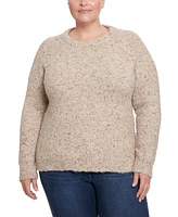 Joseph A Plus Size Boucle Crewneck Pullover Sweater