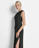 Dkny Women's One-Shoulder Side-Slit Ruffle Gown