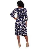 Jessica Howard Petite Floral-Print Gathered-Waist Dress