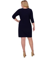 Jessica Howard Plus Keyhole-Cutout Gathered-Waist Dress