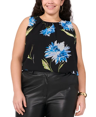 Vince Camuto Plus Floral-Print Sleeveless Top