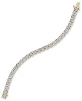 Diamond Cluster Tennis Bracelet (1 ct. t.w.) in 14k Gold-Plated Sterling Silver