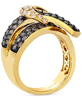 Le Vian Chocolate Diamond & Nude Diamond Belt Buckle Ring (2-1/2 ct. t.w.) in 14k Gold