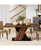 Tribesigns Farmhouse Dining Table for 4-6 People, 55