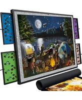 Quokka 1500 Pieces 26.4"x32.3" Puzzle Board, Spinning Jigsaw Puzzle Board with Drawers and Cover