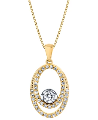 Sirena Diamond Orbital Oval 18" Pendant Necklace (3/8 ct. t.w.) in 14k Gold & White Gold