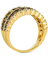 Le Vian Chocolate Diamond & Nude Diamond Multirow Statement Ring (1-5/8 ct. t.w.) in 14k Gold