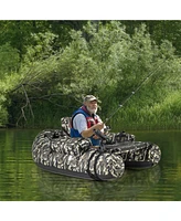 Hongge Inflatable Float Tube with Fish Ruler Rod Holder and Storage Pockets-Camouflage