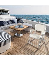 Hongge Portable Aluminum Boat Deck Beach Chair with Cushioned Seat