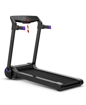 Hongge 3HP Electric Folding Treadmill with Bluetooth Speaker-Purple