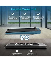 Hongge 2-in-1 Folding Treadmill with 300 Lbs Capacity, Remote Control, and Shock Absorption