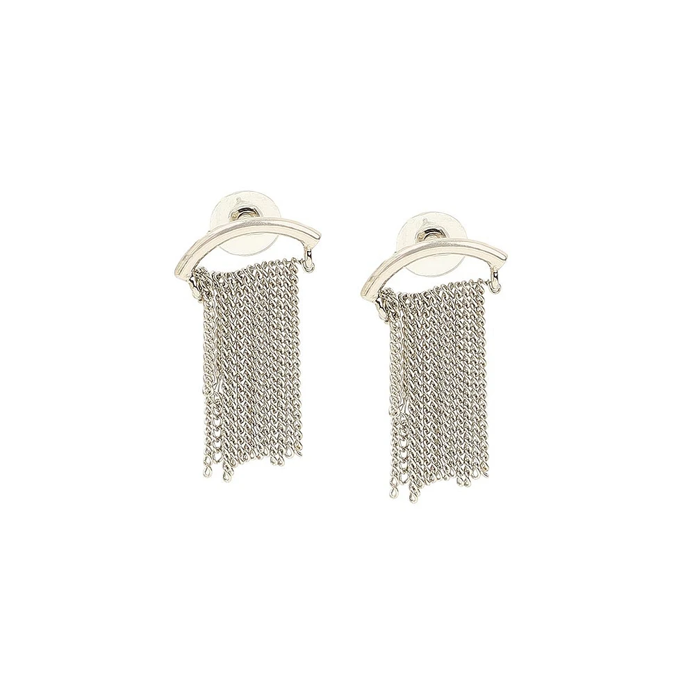 Sohi Women's The Hanging Chain Bar Drop Earrings