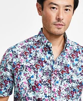 Club Room Men's Poplin Casa Floral Printed Short-Sleeve Shirt, Exclusively at Macy's