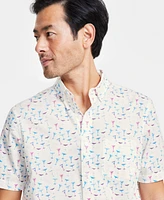 Club Room Men's Poplin Cocktail Party Printed Shirt, Exclusively at Macy's