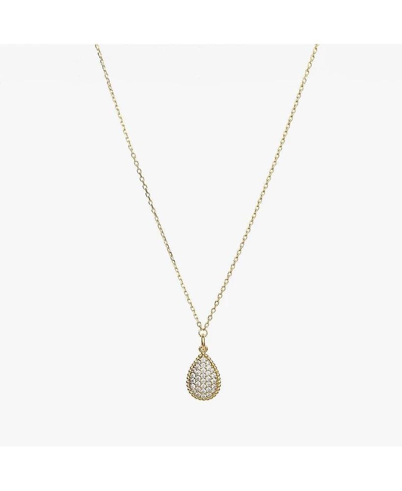 Bearfruit Jewelry Sterling Silver 18k Gold Plated Leah Teardrop Necklace 16"-18"