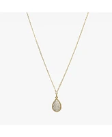 Bearfruit Jewelry Sterling Silver 18k Gold Plated Leah Teardrop Necklace 16"-18"