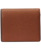 Lauren Ralph Crosshatch Leather Compact Wallet