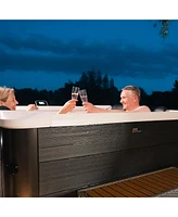 M Spa MSpa Oslo 6 Person Squared Hot Tub with Hydro Massage Jets Plus and Led Strip