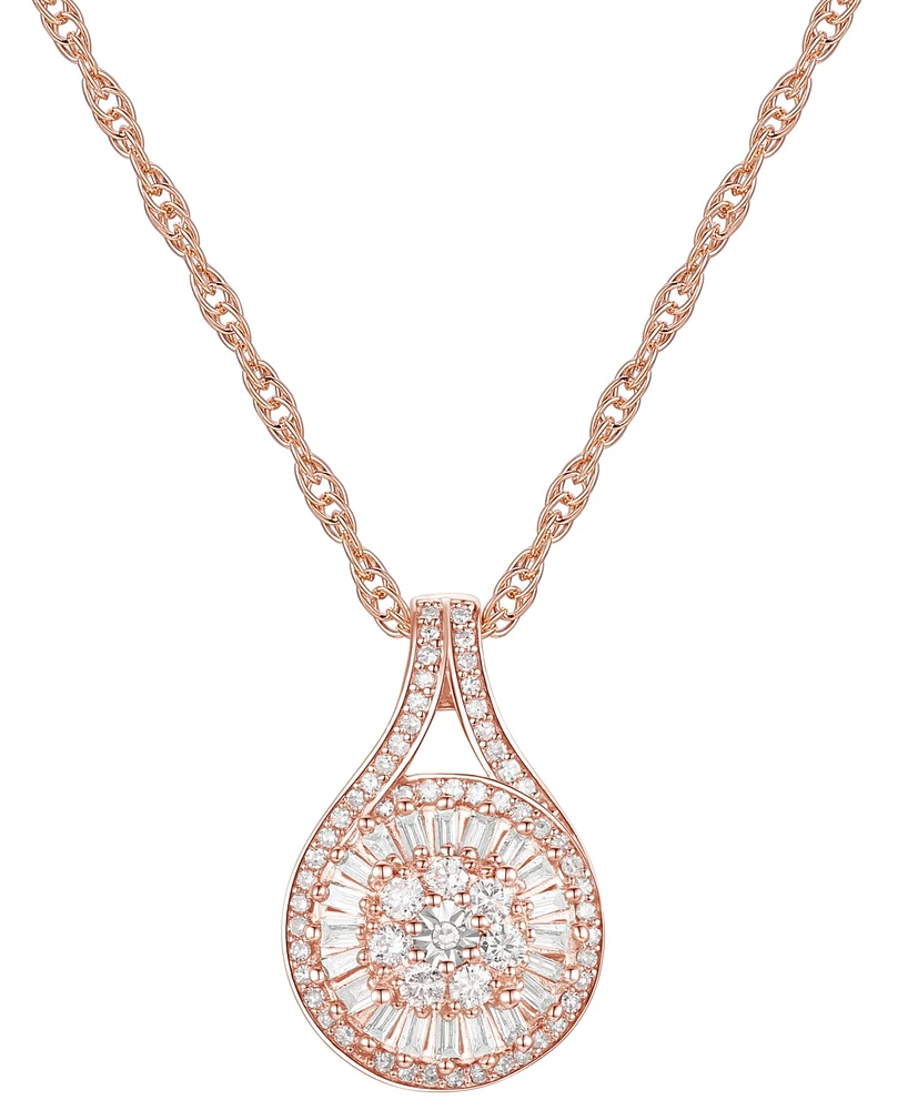 Diamond Baguette Cluster Pendant Necklace (1/2 ct. t.w.)