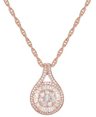 Diamond Baguette Cluster Pendant Necklace (1/2 ct. t.w.)