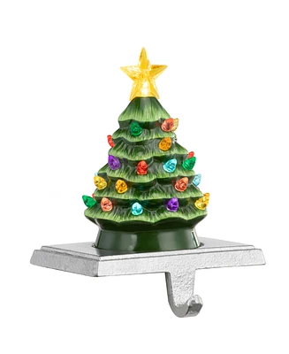 Mr. Christmas 5" Illuminated Ceramic Stocking Hanger Tree