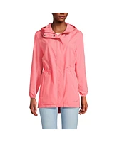 Lands' End Women's Tall Waterproof Hooded Packable Raincoat