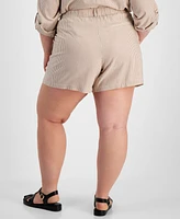 And Now This Trendy Plus Striped Front-Pleat Shorts, Exclusively at Macy's