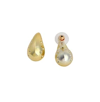 Sohi Women's The Small Dented Teardrop Stud Earrings