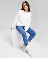 And Now This Women's Pearl-Embellished Cable-Knit Sweater, Exclusively at Macy's