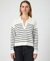 French Connection Women's Vhari Striped Collared Long Sleeve Sweater