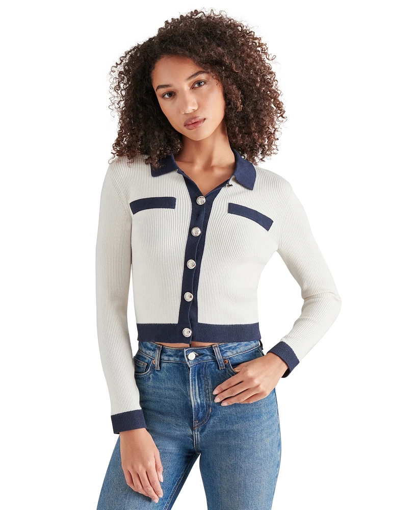 Steve Madden Women's Ayda Contrast-Tipped Cardigan