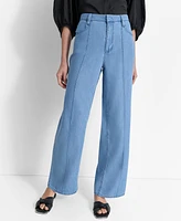 Dkny Women's Center-Piped Wide-Leg Mid-Rise Jeans