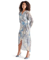 Steve Madden Women's Renata Printed Faux-Wrap Midi Dress