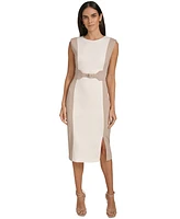 Calvin Klein Women's Jewel-Neck Scuba Crepe Sheath Dress